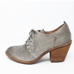 Sofft Tailynn Suede Stacked Heel Laced Bootie
Pietra Grey Style # SF0022428 10